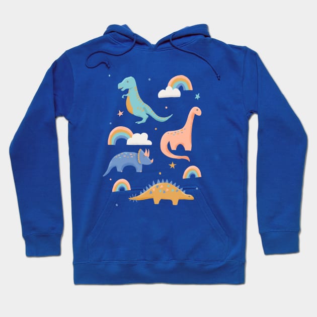 Dinosaurs + Rainbows Hoodie by latheandquill